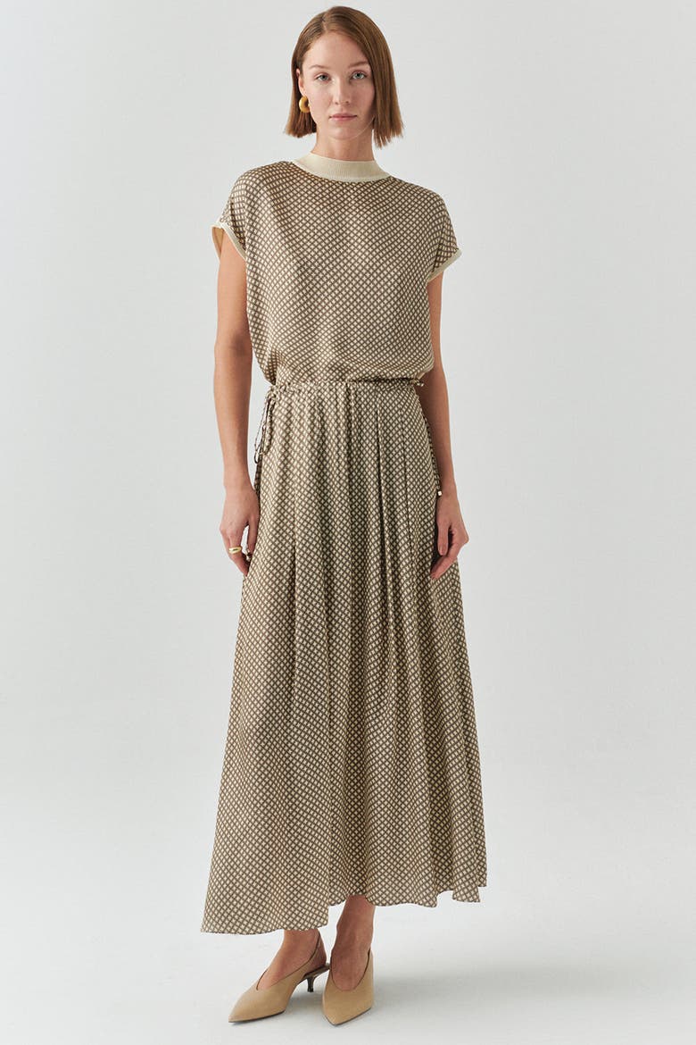 Dalia Midi Skirt, Alternate, color, Beige