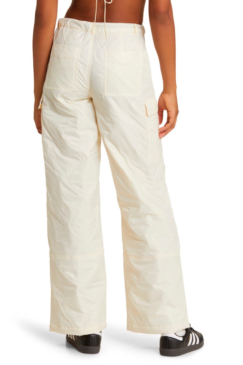 Alpine Slopes Quilted Wide Leg Cargo Pants, Alternate, color, COCONUT MILK