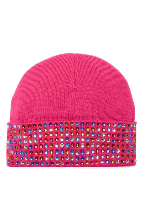 Kurt Geiger London Logo Patch Crystal Cuff Beanie In Multi