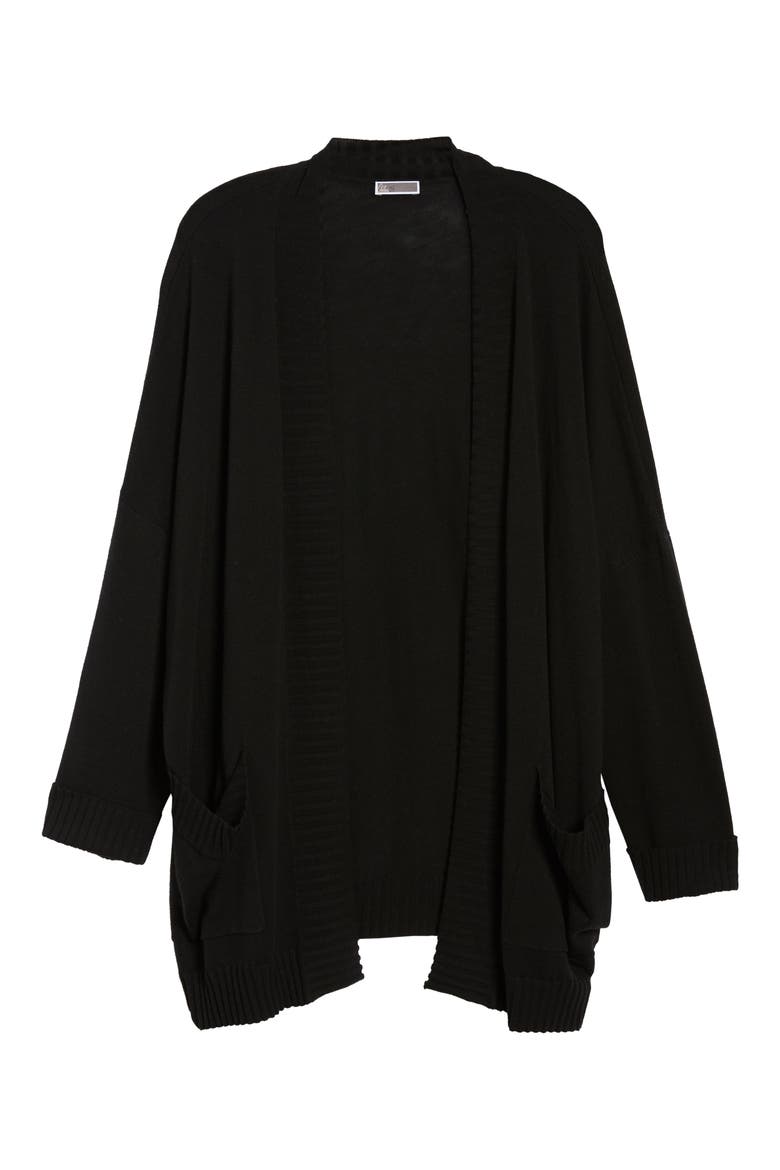 Oversize Open Cardigan, Alternate, color, BLACK