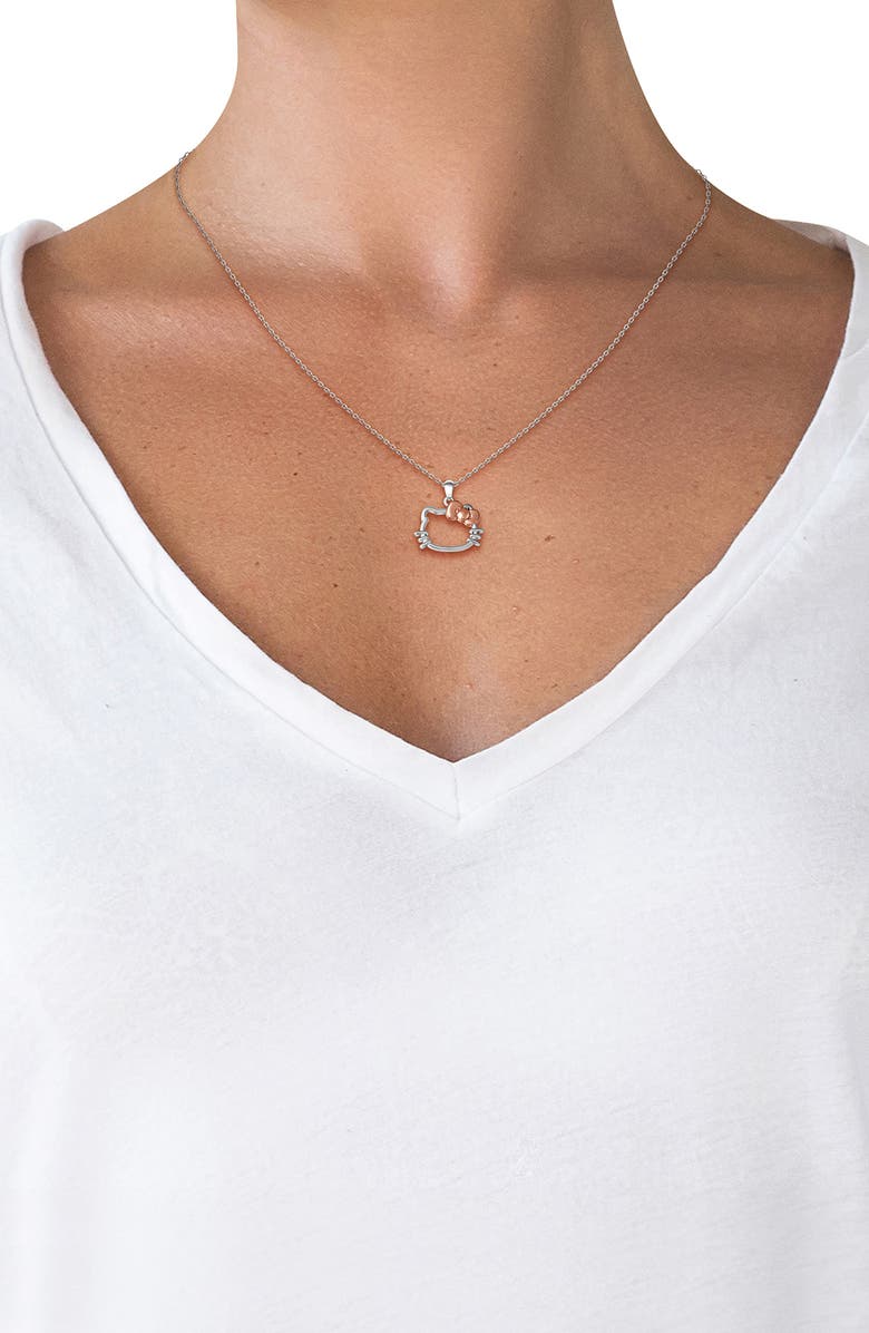 Jacmel Sterling Silver Two-Tone Hello Kitty Pendant Necklace, Alternate, color, 