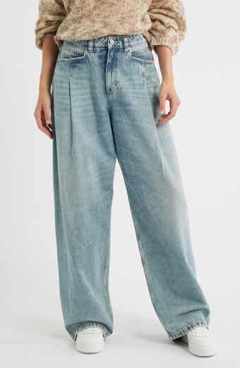 High Waist Slouchy Pleated Jeans