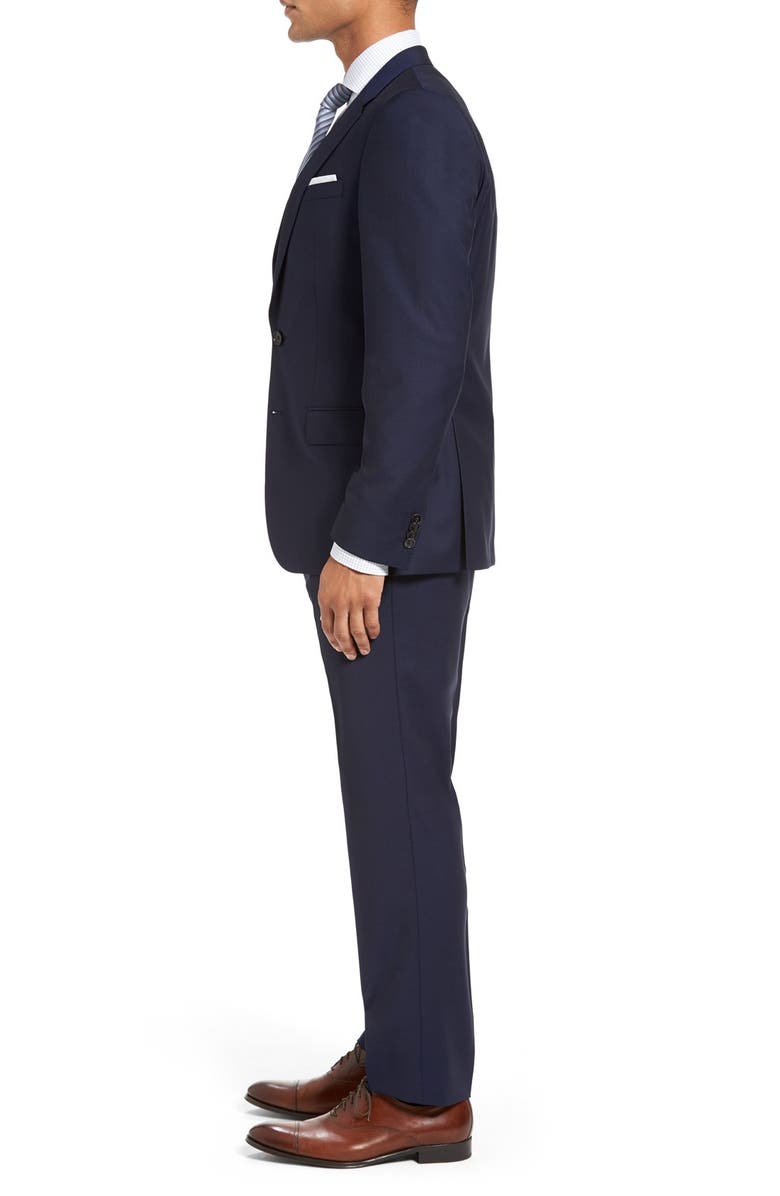 BOSS Huge/Genius Trim Fit Navy Wool Suit, Alternate, color,