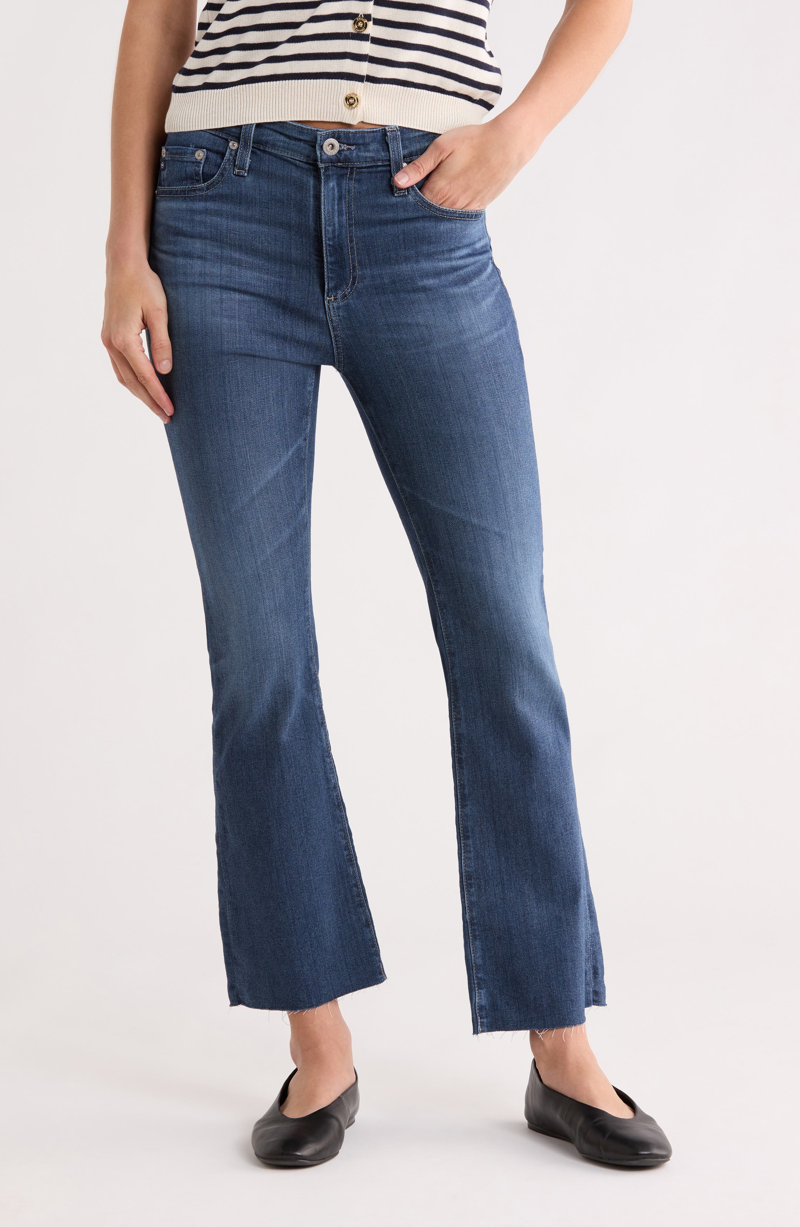 AG Farrah Mid Rise Crop Bootcut Jeans