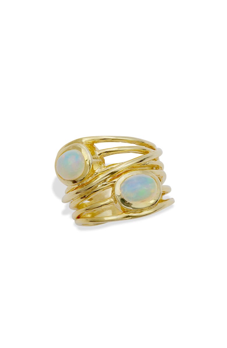 SAVVY CIE JEWELS Ethiopian Opal Crossover Ring, Main, color,