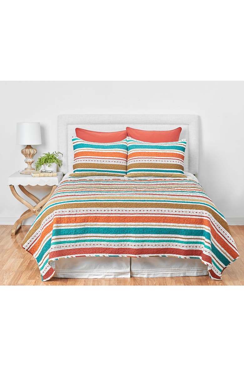 Ezekiel Ridge Cotton Quilt Set  - Reversible and Machine Washable, Alternate, color, Blue