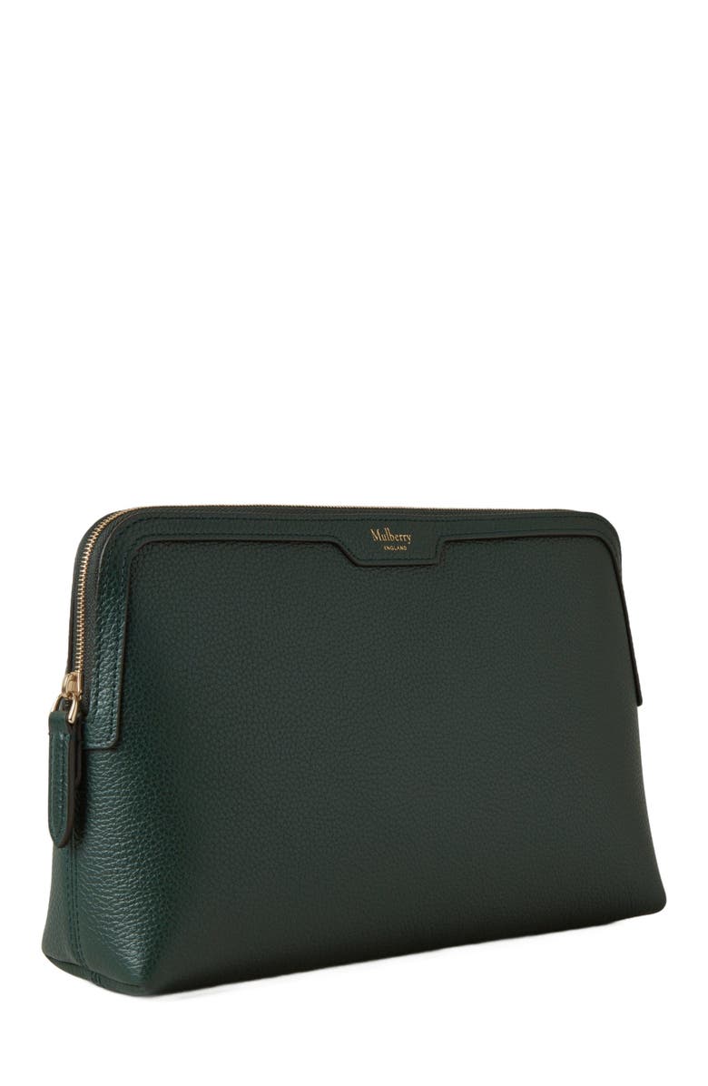 Mulberry Medium Leather Cosmetic Pouch, Alternate, color, Mulberry Green