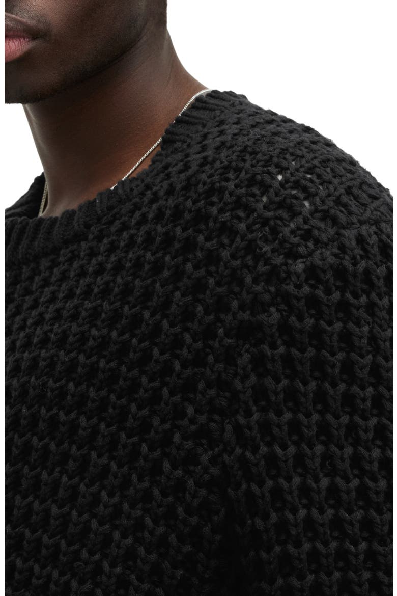 Illund Texture Stitch Sweater, Alternate, color, BLACK