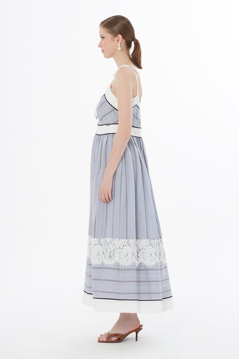 Blue Lace Trim Detail Dress, Alternate, color, Blue