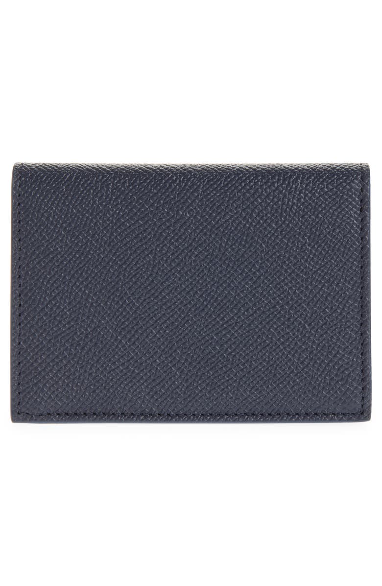 FERRAGAMO Micro Gancio Leather Card Case, Alternate, color, New Navy Nero