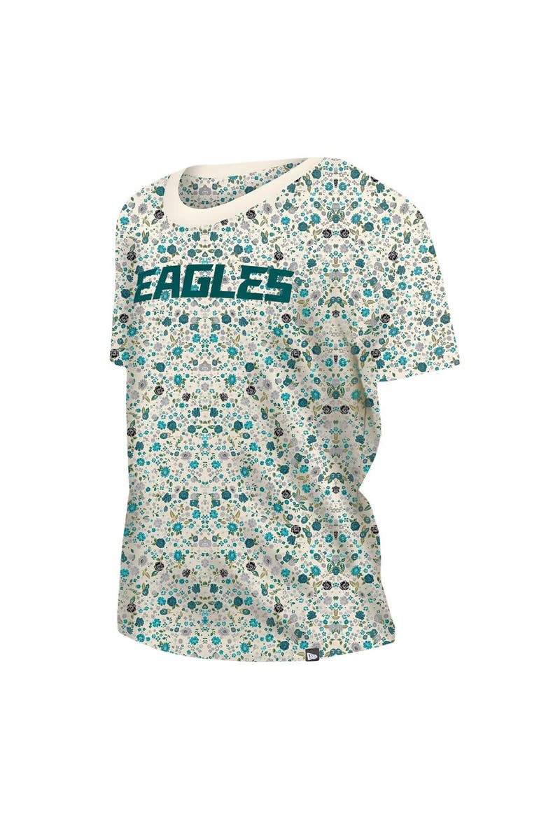 Women's New Era Cream Philadelphia Eagles Glam Game Floral T-Shirt, Alternate, color, Cream