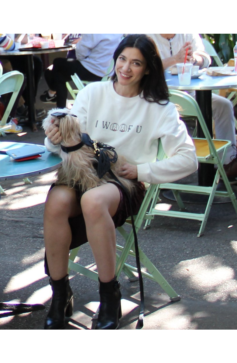 Moshiqa I Woof U Embroidery Sweatshirt, Alternate, color, White