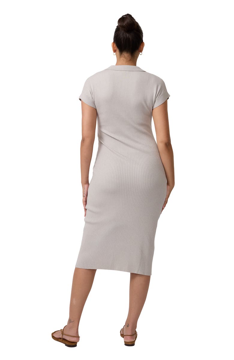 Ingrid & Isabel Polo Knit Maternity Midi Dress, Alternate, color, Light Gray