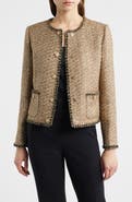 Elie Tahari The Ramy Metallic Tweed Jacket
