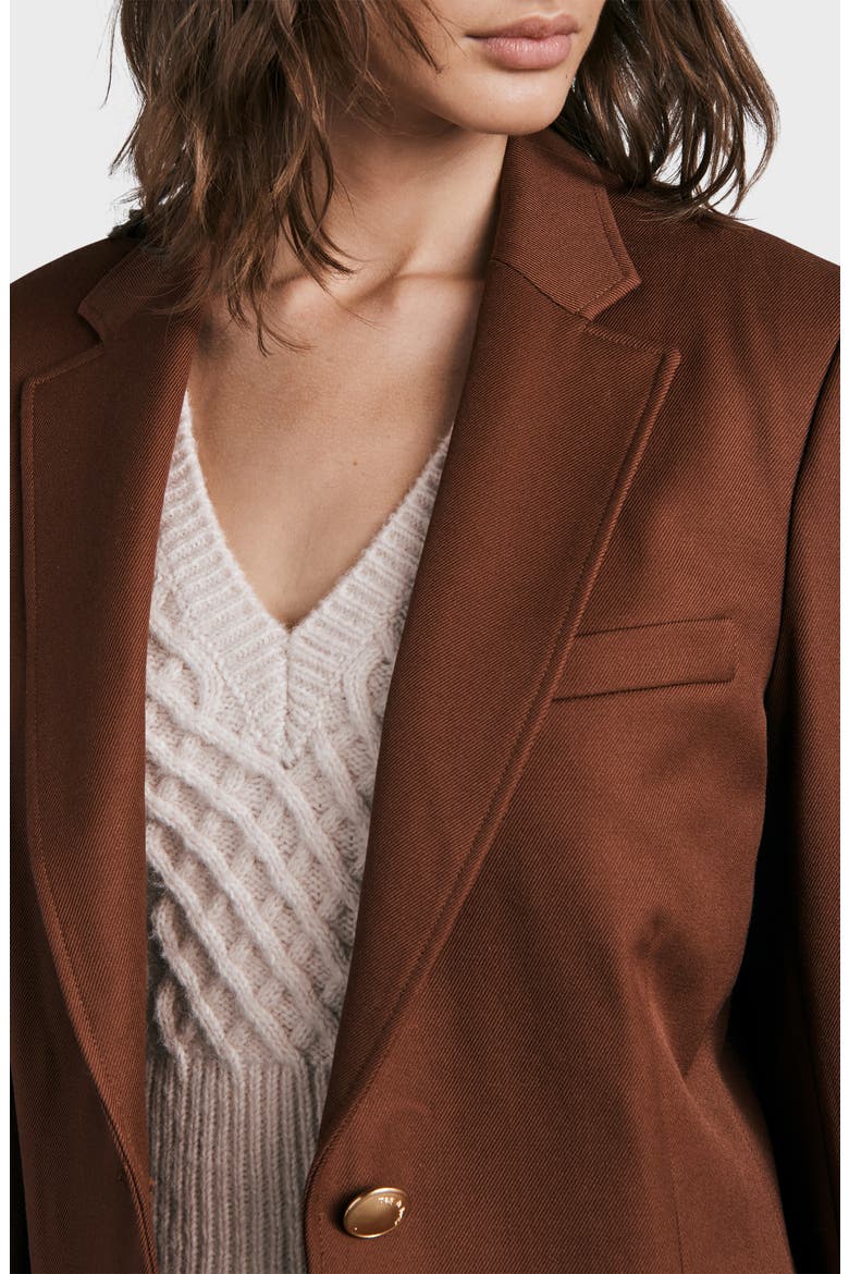 Cody Stretch Wool Twill Blazer, Alternate, color, BROWN