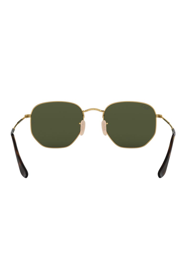 51mm Polarized Geometric Sunglasses, Alternate, color, GOLD/ GREEN POLAR