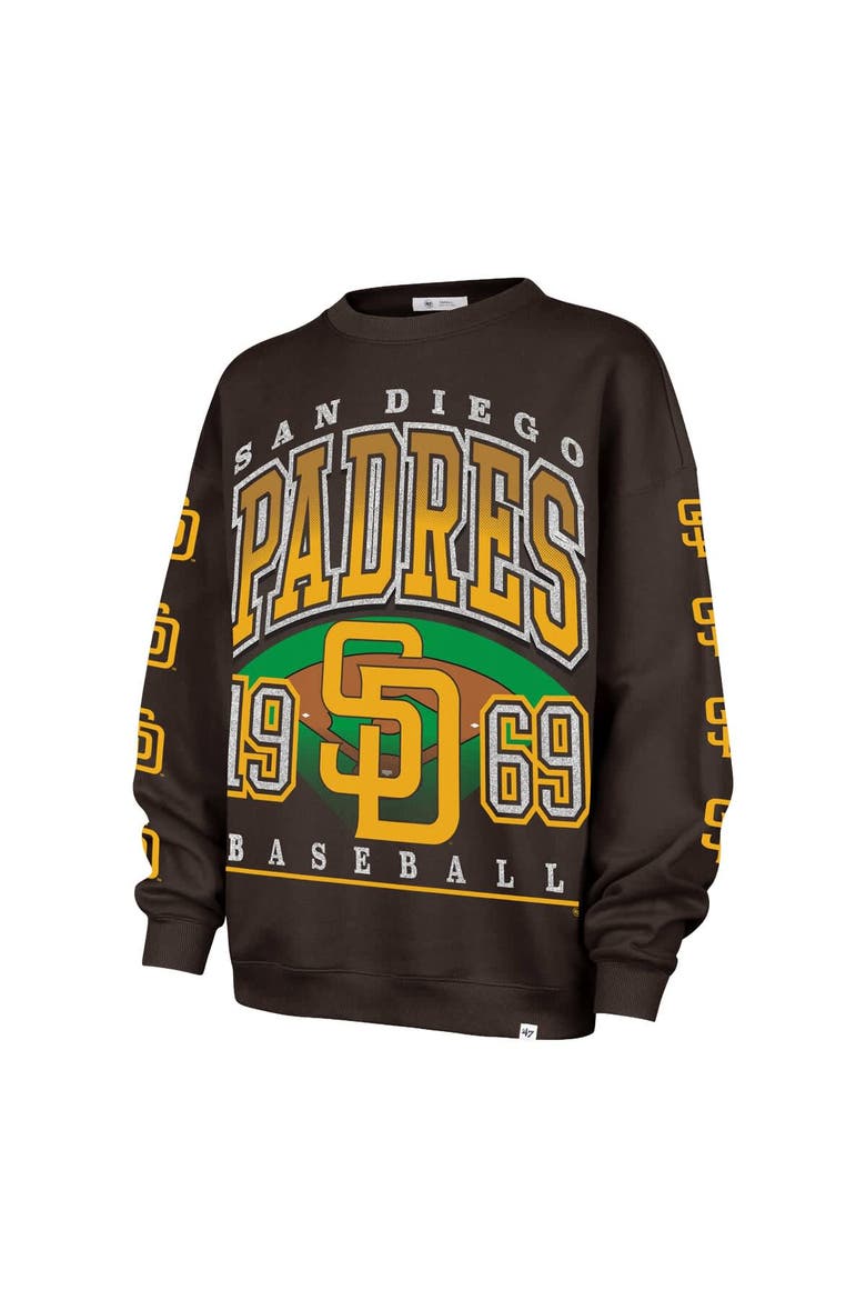 Women's '47  Brown San Diego Padres Trendy Team Go Big Oversized Sweatshirt, Alternate, color, Brown