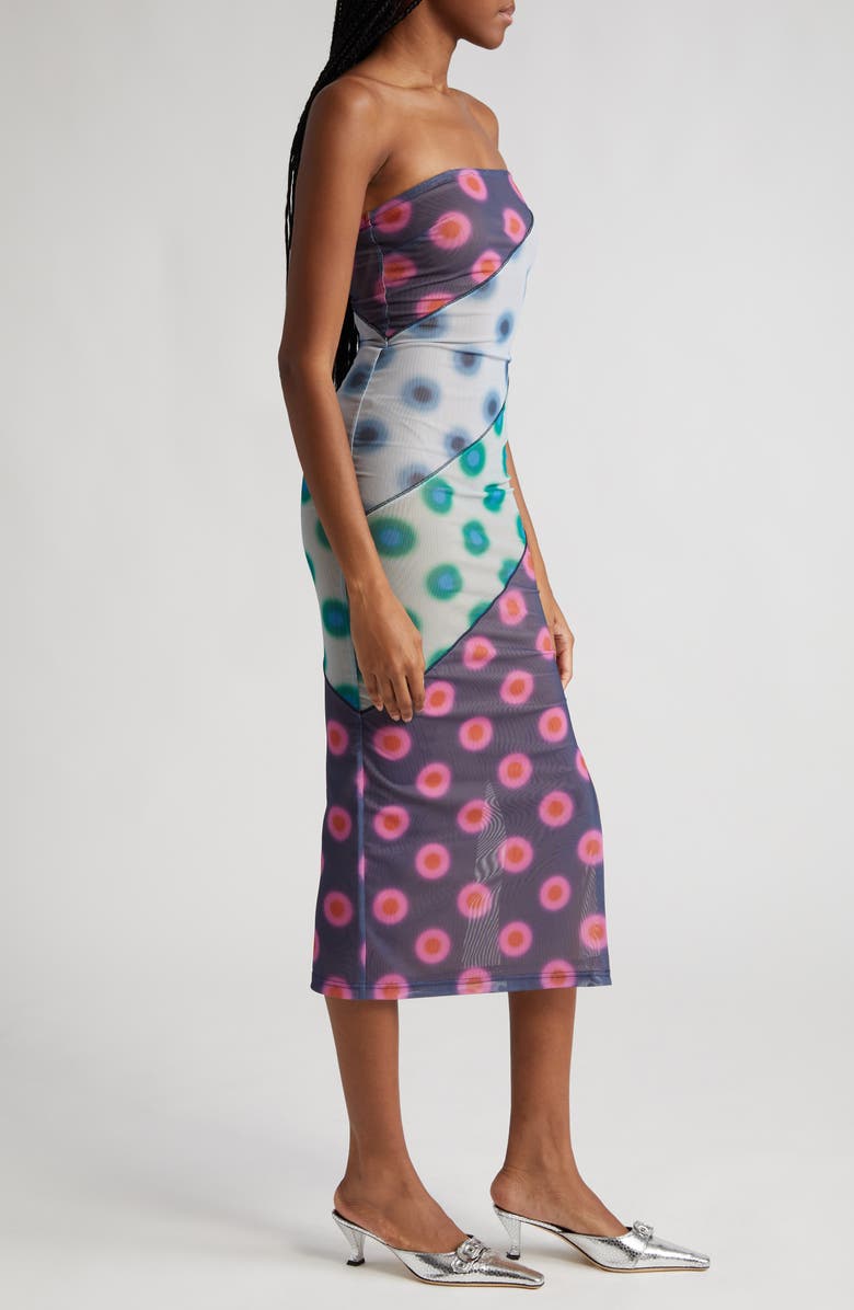 Miaou Lila Polka Dot Strapless Dress, Alternate, color, 