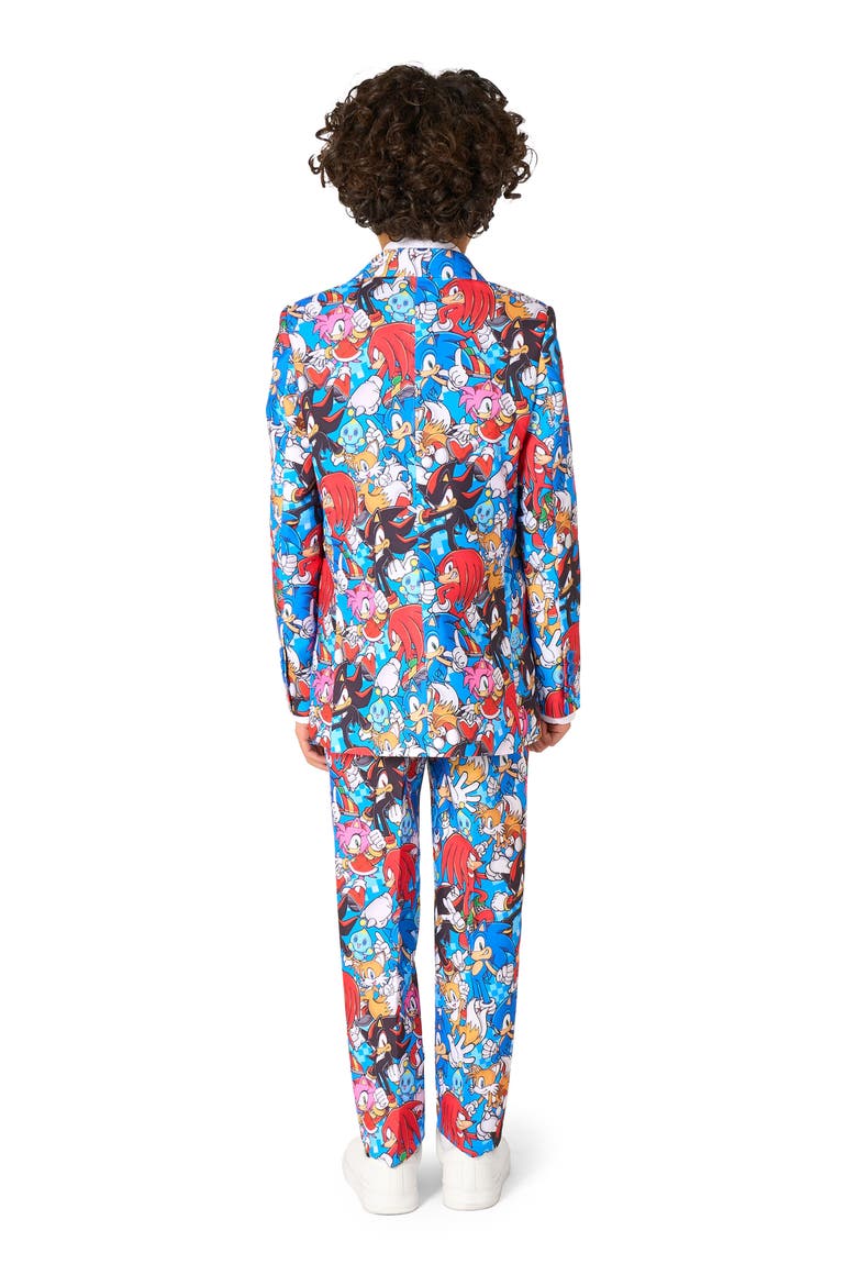 Kids' Sonic the Hedgehog™ Two-Piece Suit & Tie Set, Alternate, color, BLUE MULTI