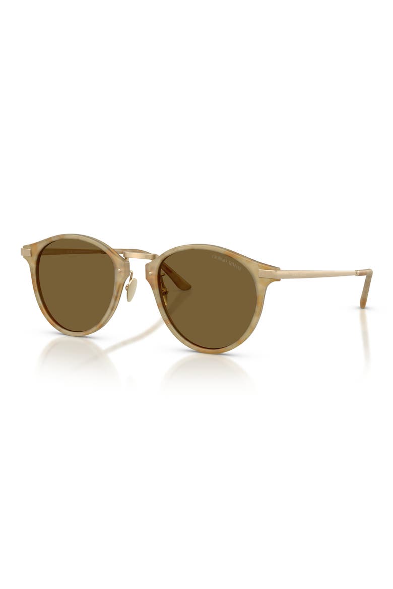 51mm Round Sunglasses, Alternate, color, MATTE BEIGE HAVANA / OLIVE