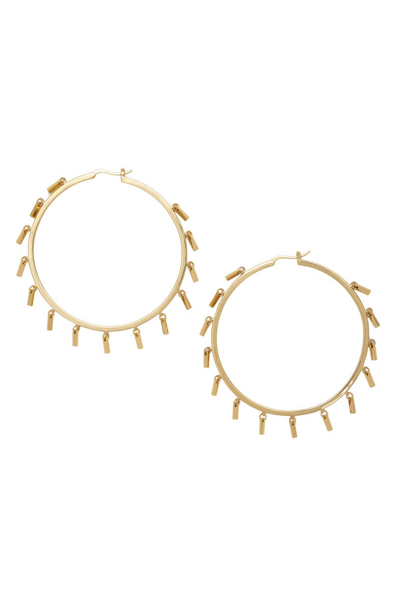 Ramy Brook Carrie Charm Hoop Earrings, Main, color, Gold