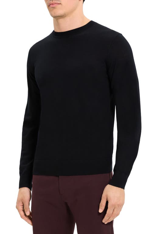 Theory Mens Maden Textured Relaxed-fit Wool Jumper Charcoal Melange In Black