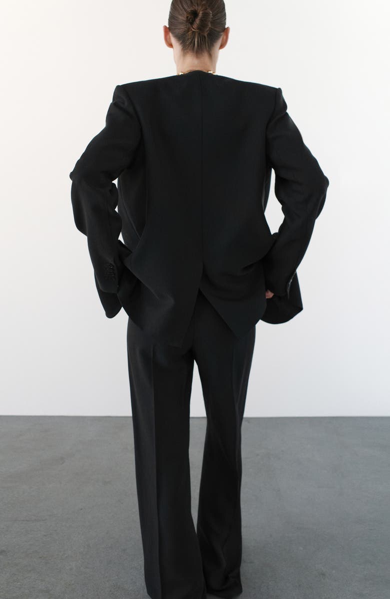 MANGO Selection Pleat Front Straight Leg Pants, Alternate, color, Black