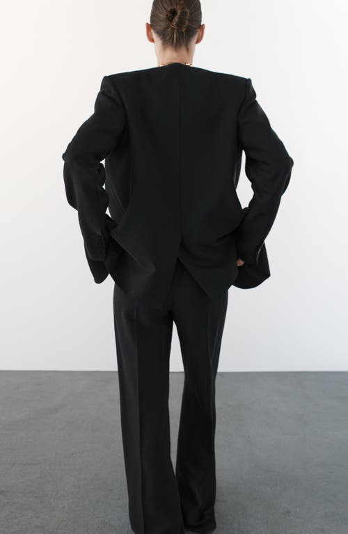 Mango Selection Pleat Front Straight Leg Pants In Black