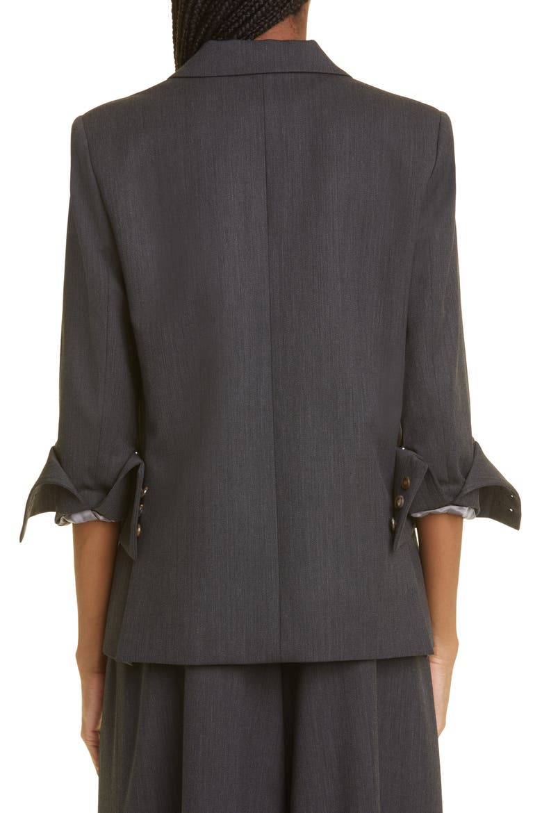 Boyfriend Stretch Wool Blazer, Alternate, color, DARK CHARCOAL