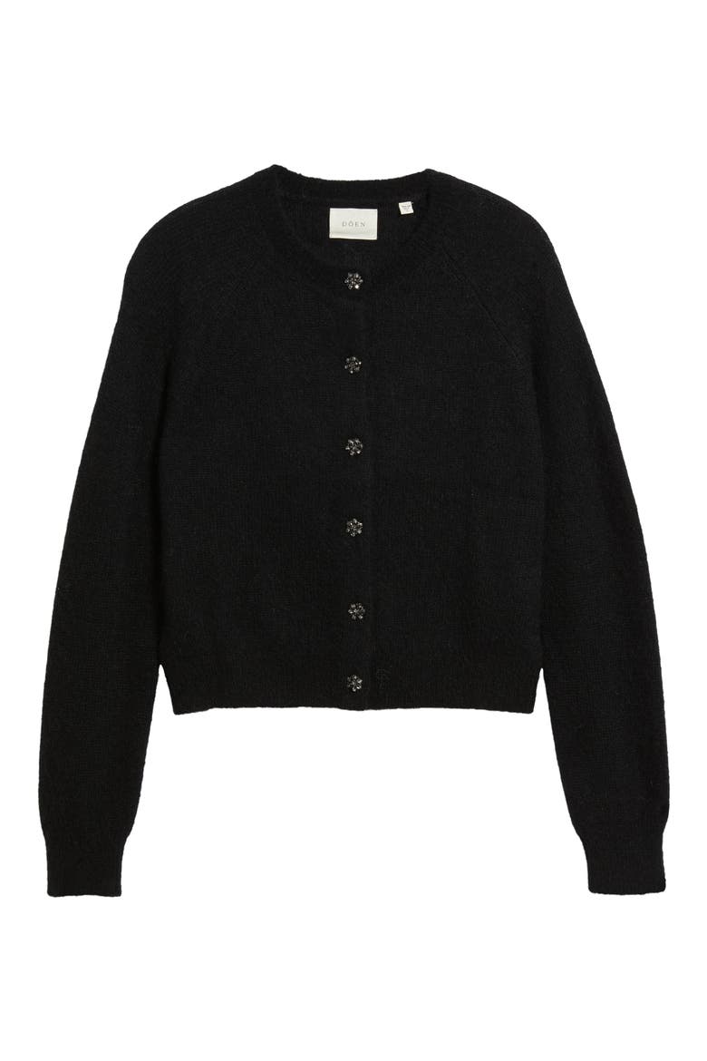 Petra Alpaca & Merino Wool Blend Cardigan, Alternate, color, BLACK