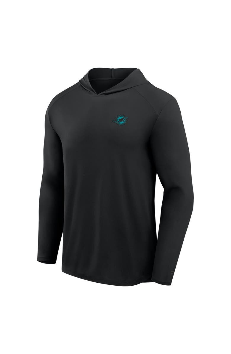 FANATICS Men's Fanatics Gray Miami Dolphins Front Office Power Mono Long Sleeve Hoodie T-Shirt, Alternate, color, Black