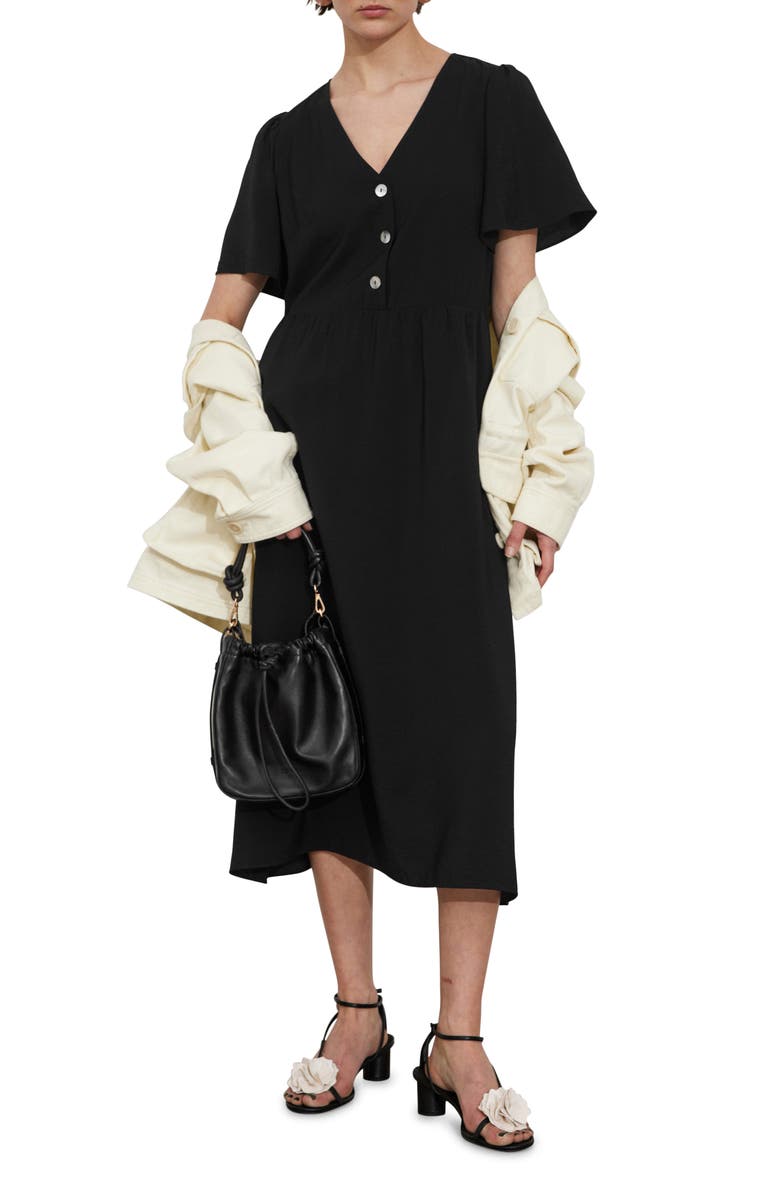 & Other Stories V-Neck Midi Dress, Main, color, 