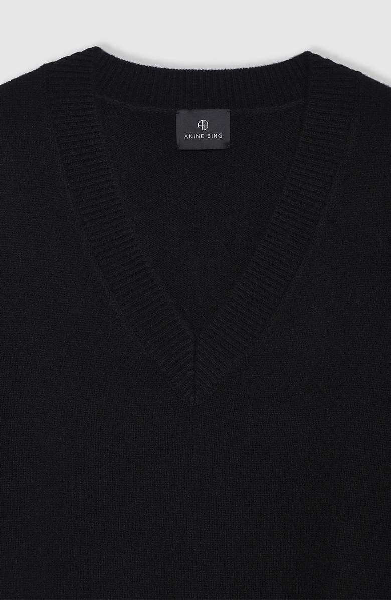 ANINE BING Lee Crew Sweater, Alternate, color, Black