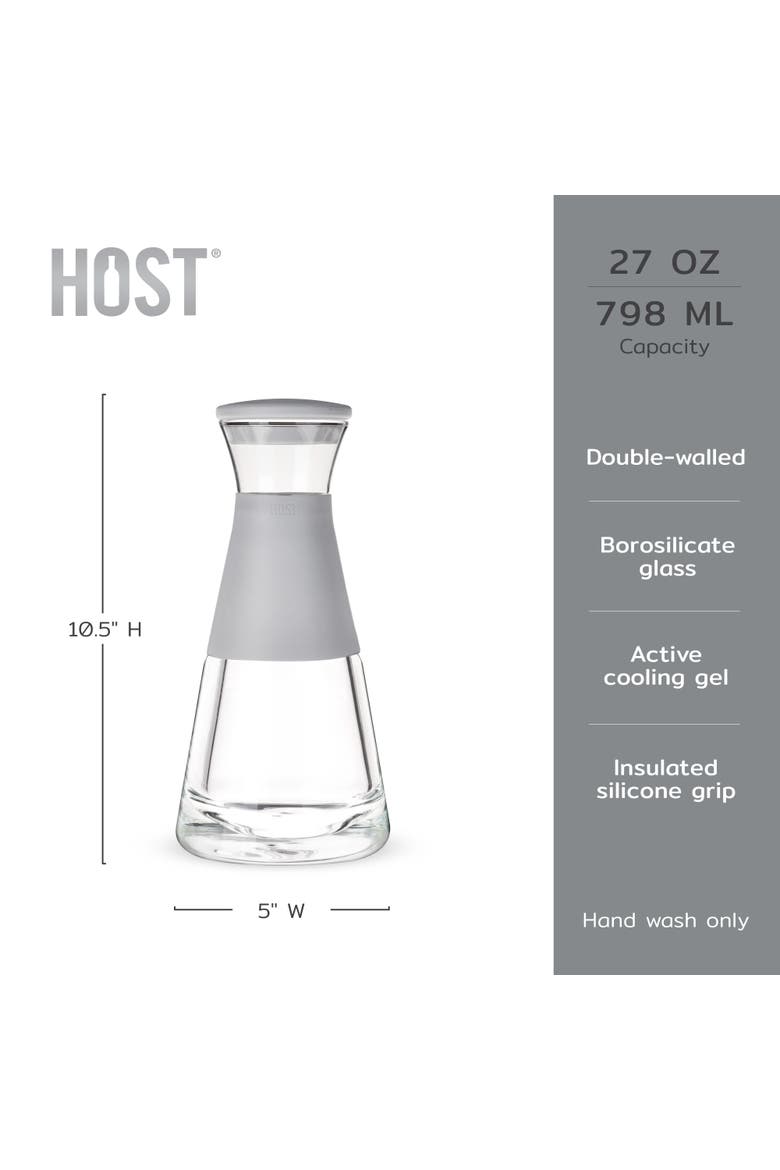 Glass FREEZE Carafe with Lid, Alternate, color, Grey
