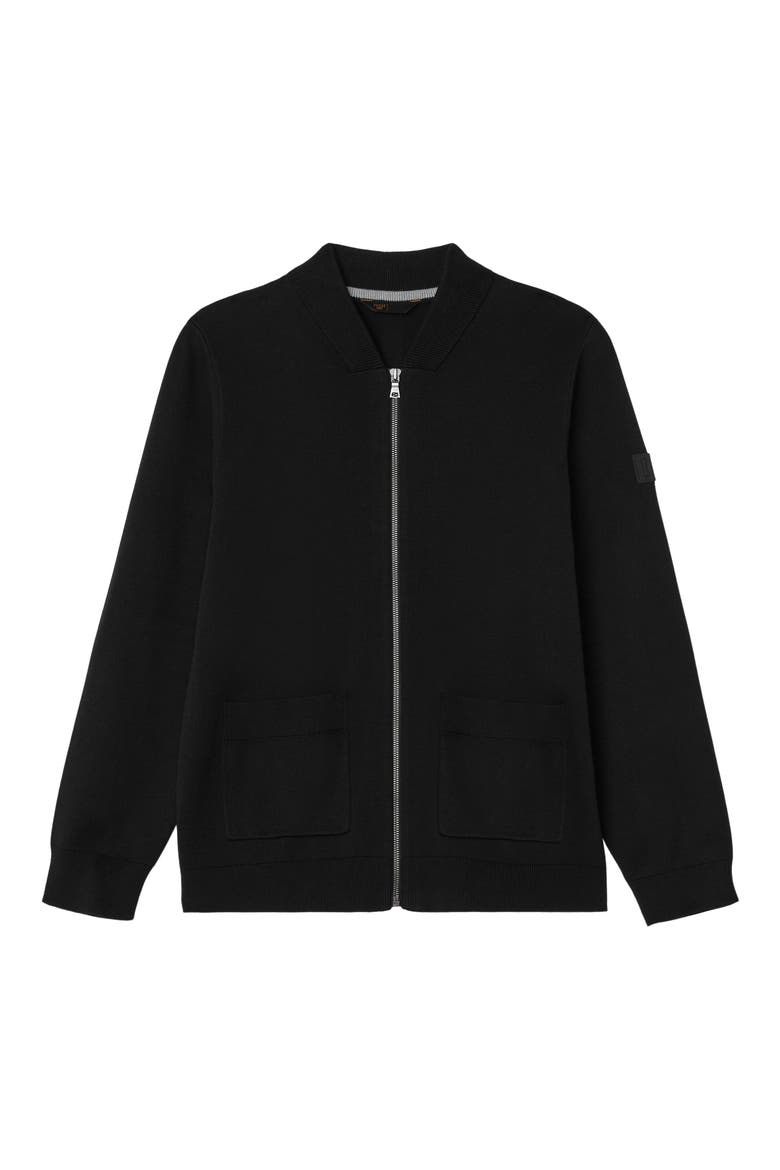 Navigator Knit Bomber, Alternate, color, BLACK
