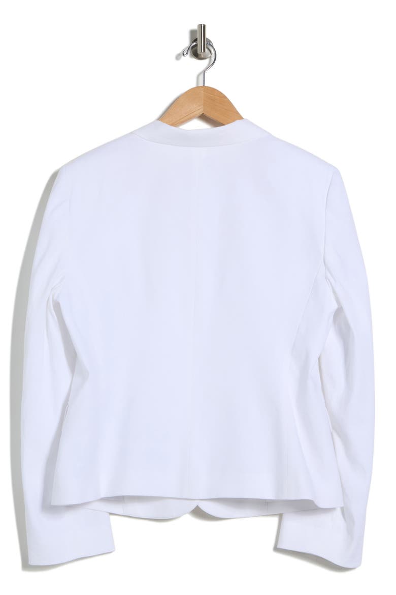 Shrunken Stretch Linen Blend Blazer, Alternate, color, WHITE