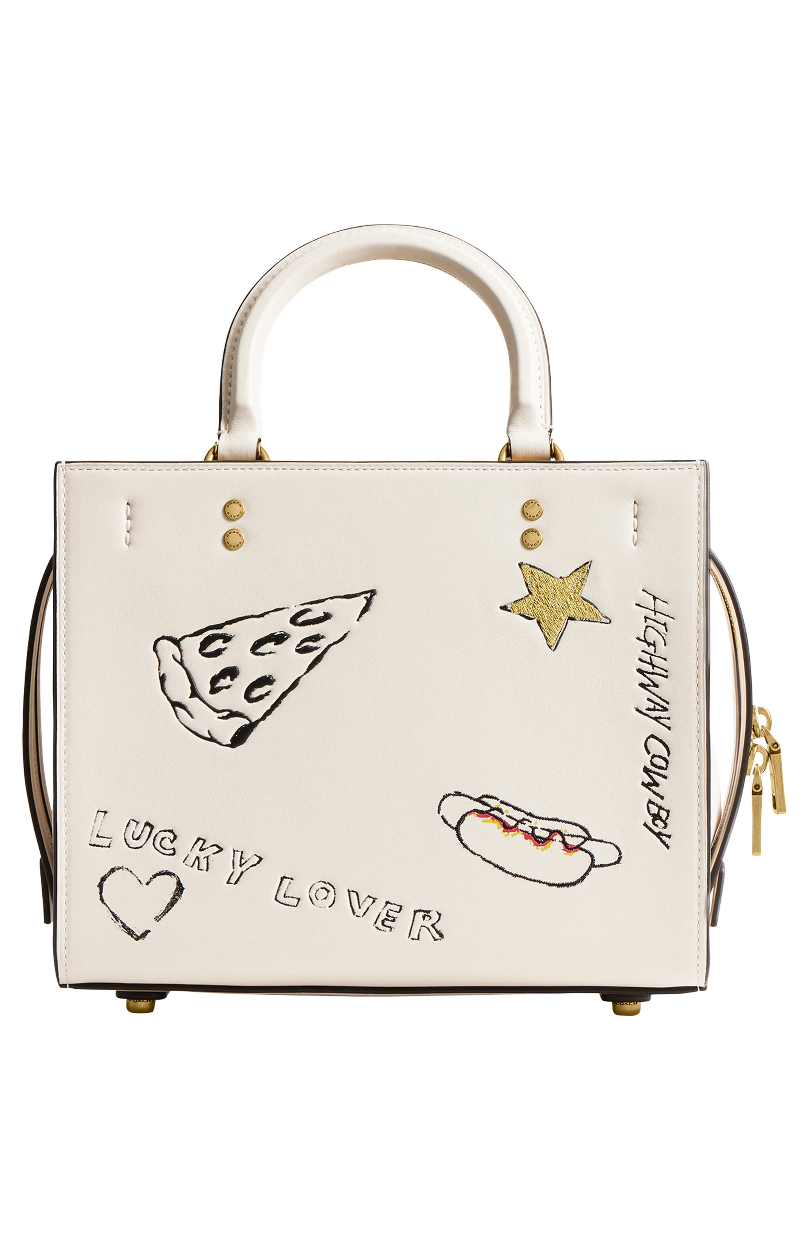 COACH Rogue Sketch Print Leather Top Handle Bag, Alternate, color, 
