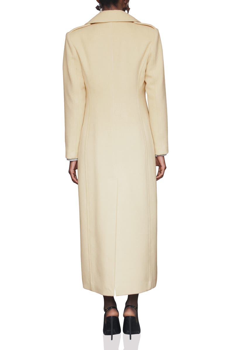 Avec Les Filles Double Breasted Tailored Maxi Coat, Alternate, color, Butter Cream