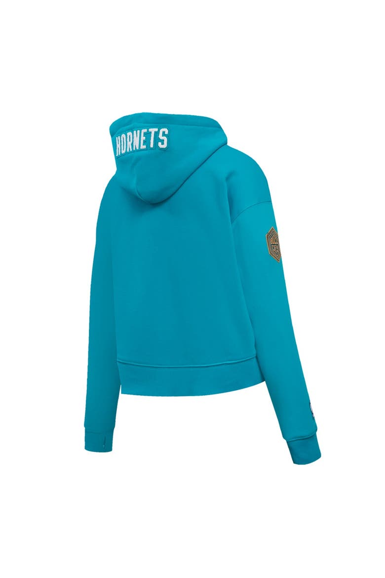 Women's Pro Standard Teal Charlotte Hornets 2023/24 City Edition Cropped Pullover Hoodie, Alternate, color, Teal