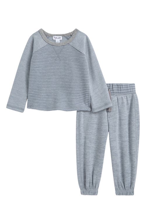 Splendid Stripe Raglan Sleeve T-Shirt & Joggers Set in Dusk Blue 