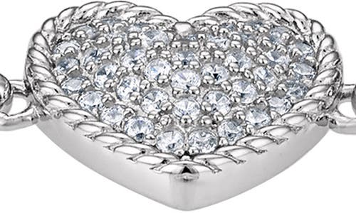 Fuzion Creations Cubic Zirconia Heart Mesh Bracelet In Silver