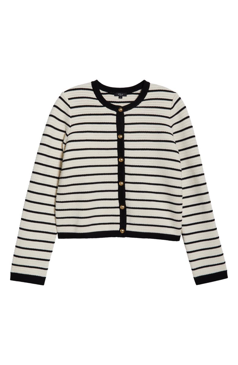 Rails Catania Stripe Cotton Cardigan, Alternate, color, Ivory Black Stripe