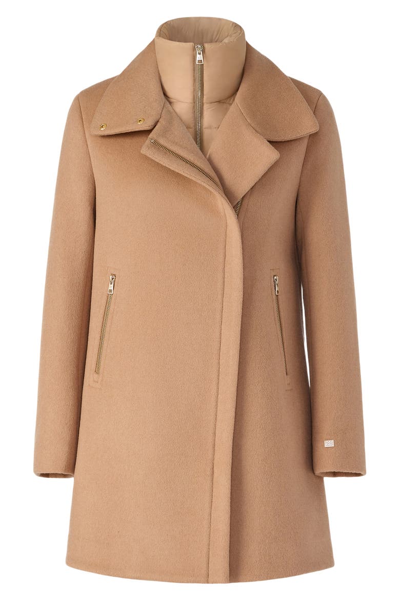 Abbi Wool Blend Coat with Removable Quilted Puffer Bib, Alternate, color, TEAK