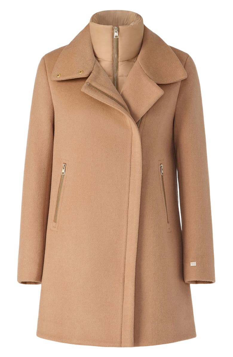 Soia & Kyo Abbi Wool Blend Coat with Removable Quilted Puffer Bib, Alternate, color, Teak