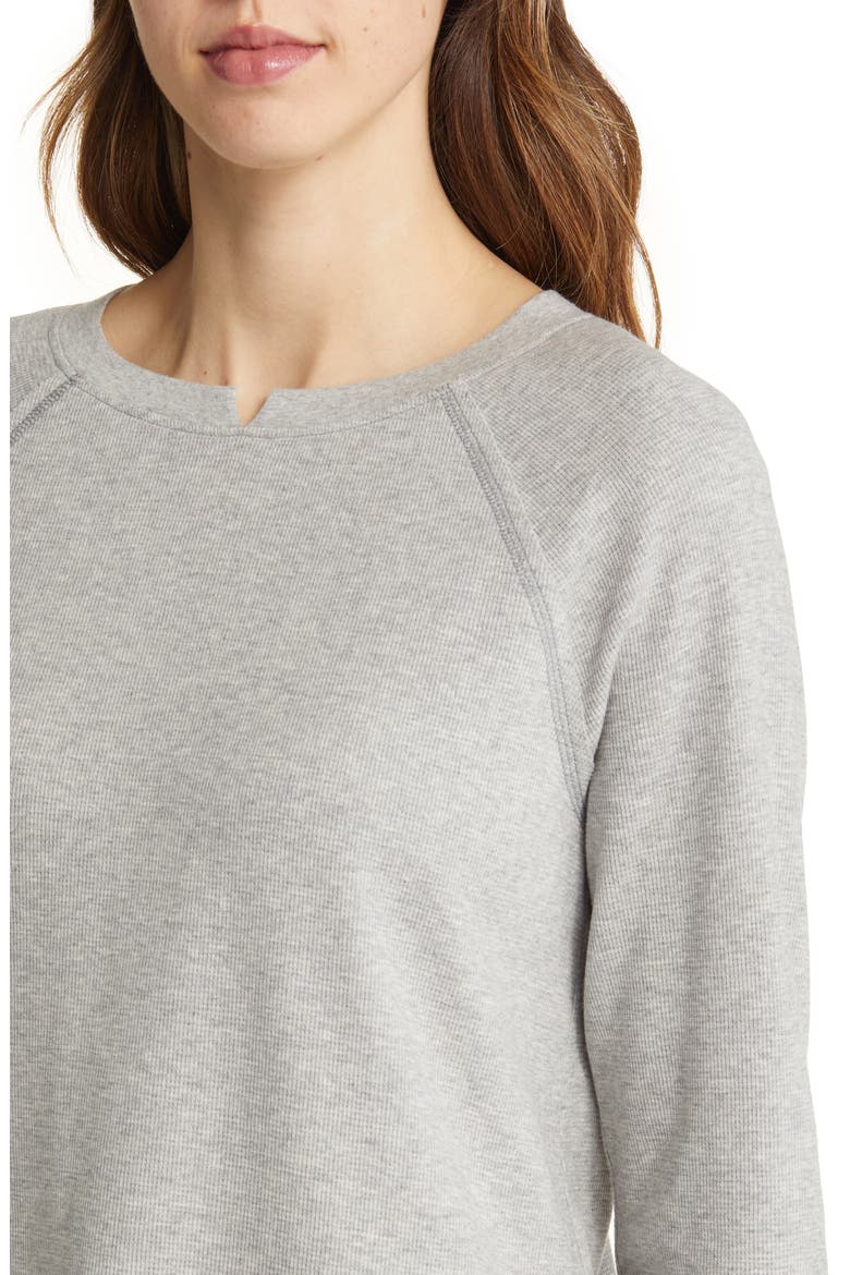 Split Neck Thermal Top, Alternate, color, GREY HEATHER