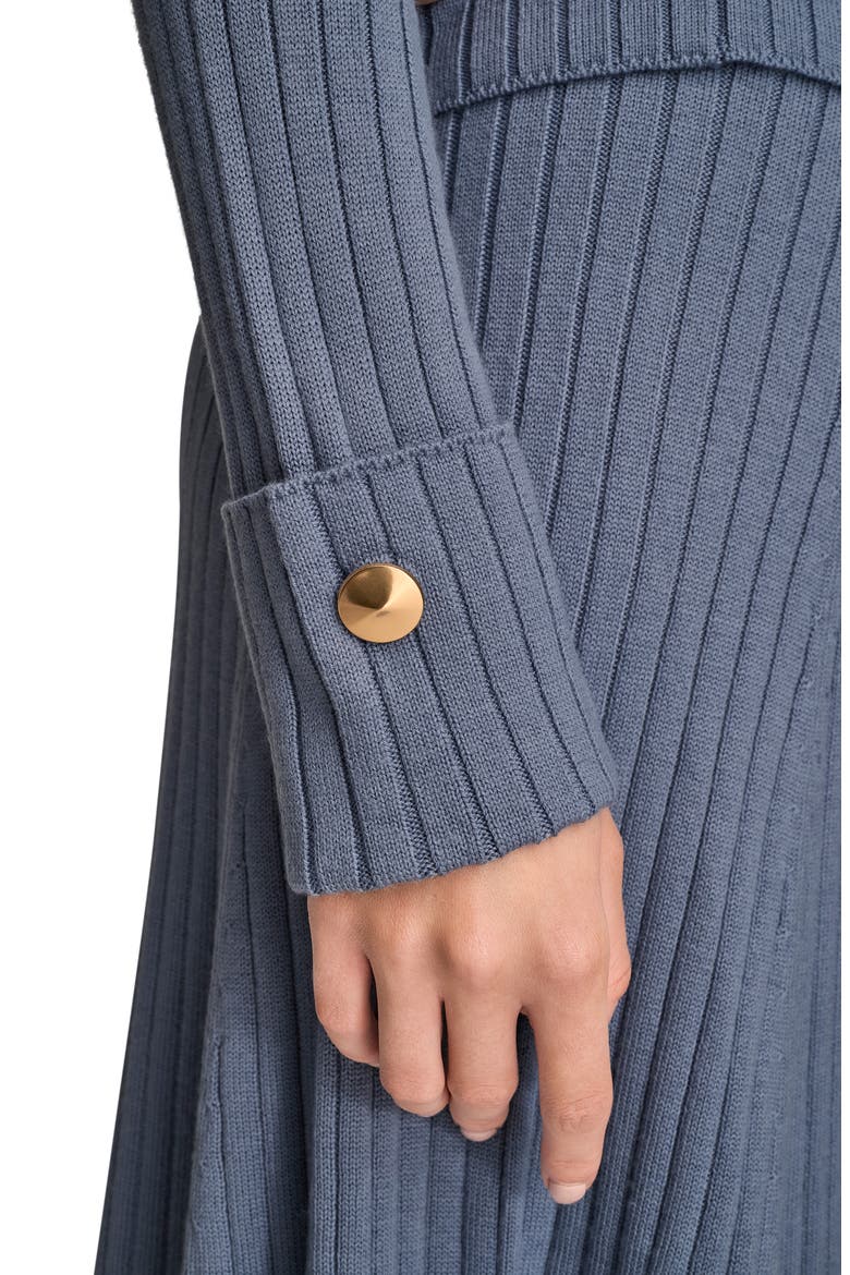 Button Shoulder Boat Neck Rib Sweater, Alternate, color, TEMPEST