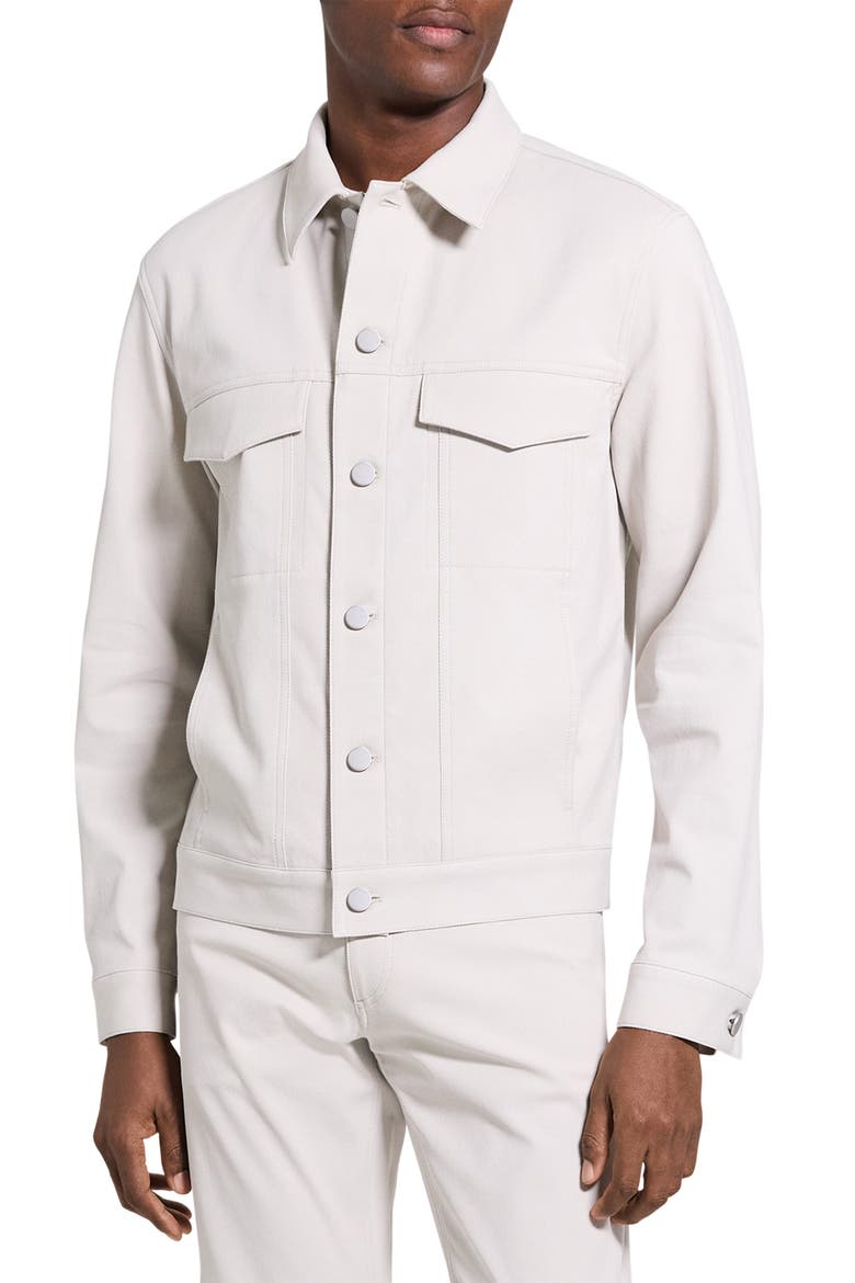 River Trucker in Neoteric Twill Jacket, Main, color, SILVER CLOUD - UQA