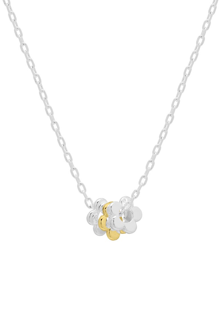 Multi Flower Beaded Necklace, Main, color, SILVER