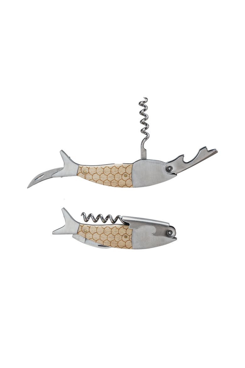 Merbau Wood Fish Bottle Opener, Natural, Main, color, Natural
