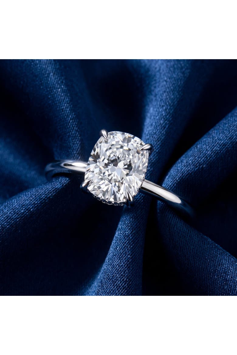 Certified 2Ct Cushion Hidden Halo Diamond Engagement Ring 14k Gold Lab Grown, Alternate, color, 14k Yellow Gold